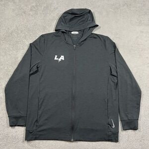 Nike Yoga Full Zip Hoodie Jacket Mens Large Gray Dri Fit Athletic LA Chargers